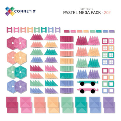 Connetix Tiles | Pastel | 202pc Mega Pack