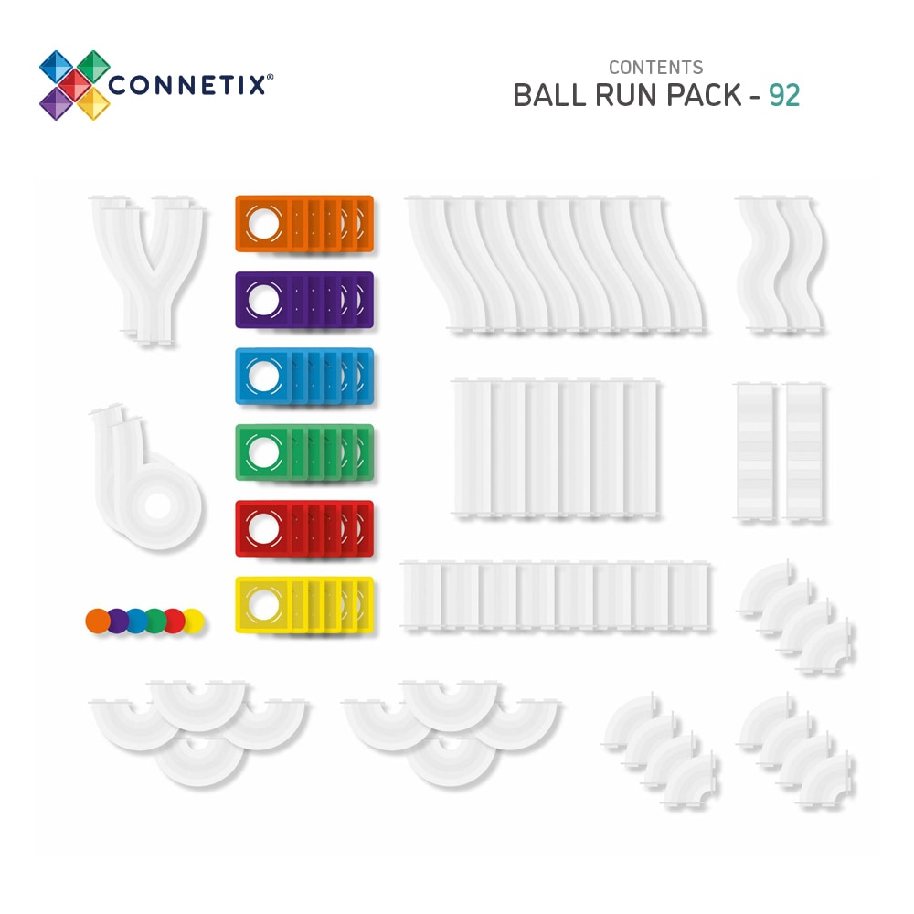 Connetix Tiles | Rainbow | 92pc Ball Run