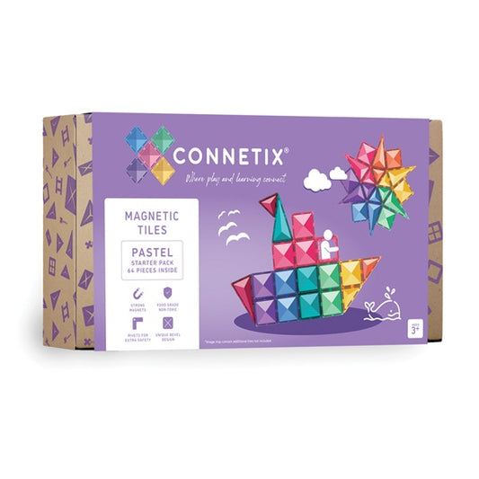 Connetix Tiles | Pastel | 64pc Starter Pack