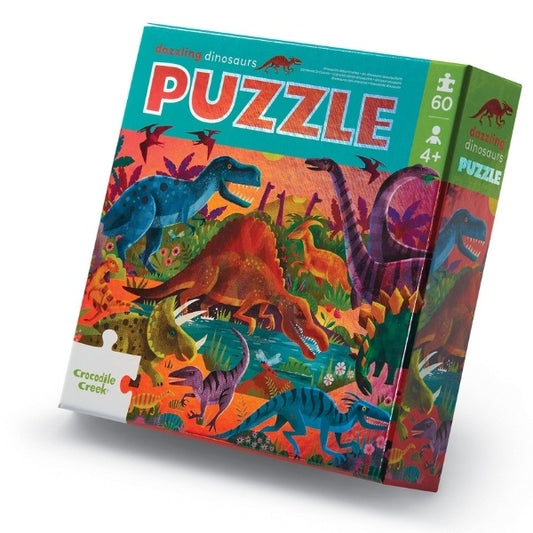 60pc Foil Puzzle | Dazzling Dino's
