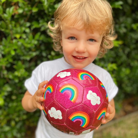 Glitter Soccer Ball | Pink Rainbow